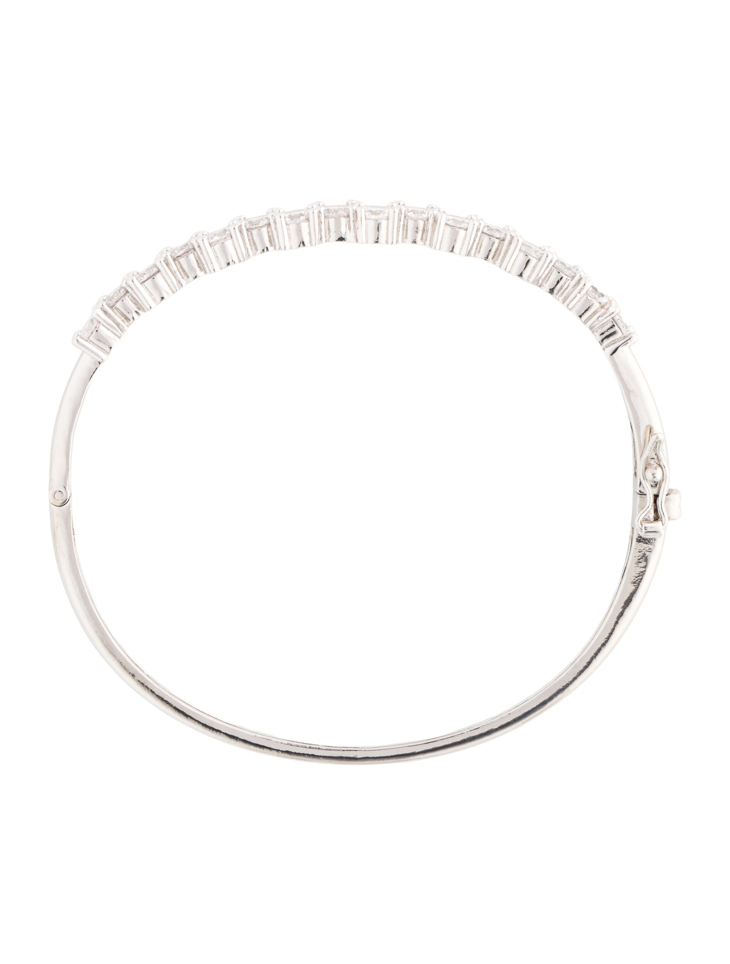 CZ by Kenneth Jay Lane Cubic Zirconia Hinged Bangle Bracelet